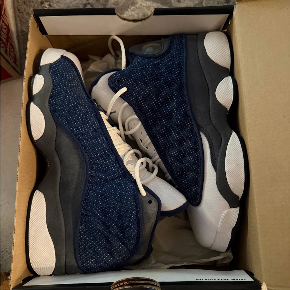 Jordan retro 13 flint  Navy and White Sneakers
